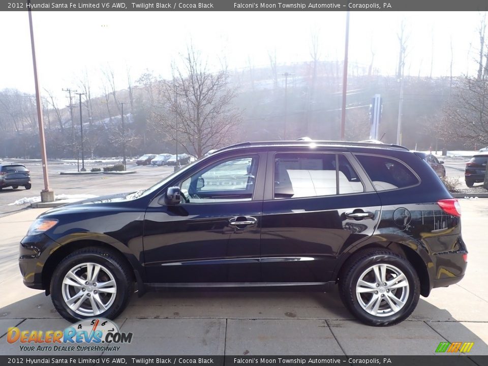 2012 Hyundai Santa Fe Limited V6 AWD Twilight Black / Cocoa Black Photo #6