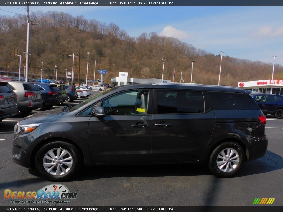 2018 Kia Sedona LX Platinum Graphite / Camel Beige Photo #6
