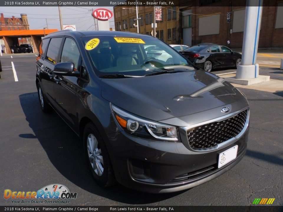 2018 Kia Sedona LX Platinum Graphite / Camel Beige Photo #9