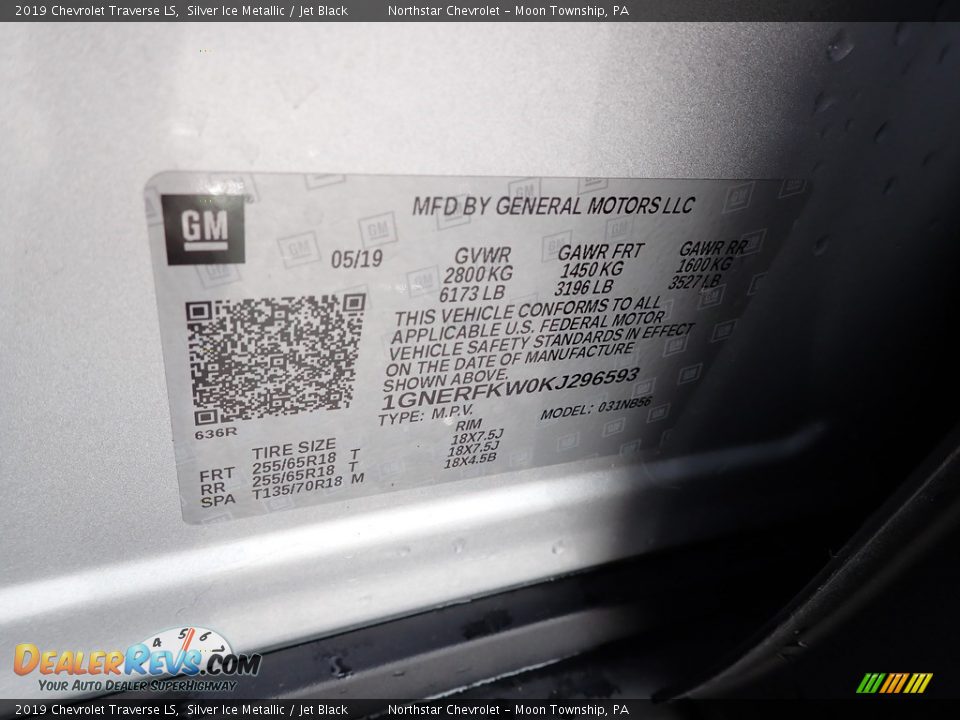 2019 Chevrolet Traverse LS Silver Ice Metallic / Jet Black Photo #28