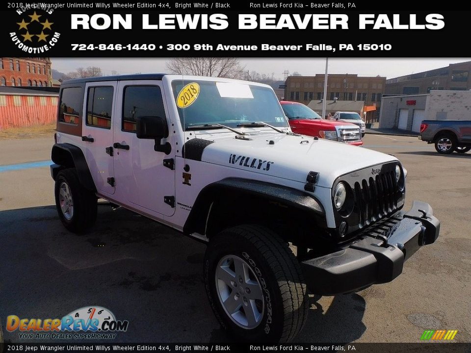 2018 Jeep Wrangler Unlimited Willys Wheeler Edition 4x4 Bright White / Black Photo #1