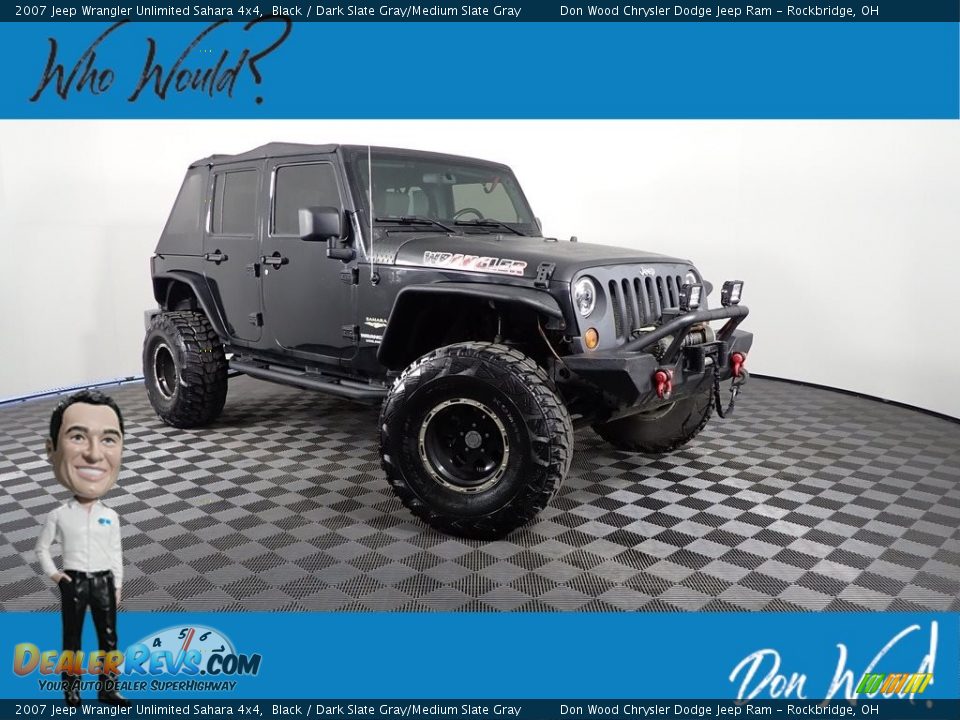 2007 Jeep Wrangler Unlimited Sahara 4x4 Black / Dark Slate Gray/Medium Slate Gray Photo #1