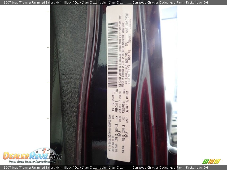 2007 Jeep Wrangler Unlimited Sahara 4x4 Black / Dark Slate Gray/Medium Slate Gray Photo #28