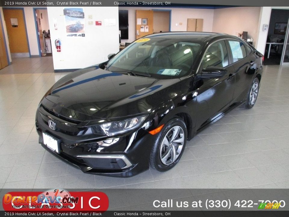 2019 Honda Civic LX Sedan Crystal Black Pearl / Black Photo #1