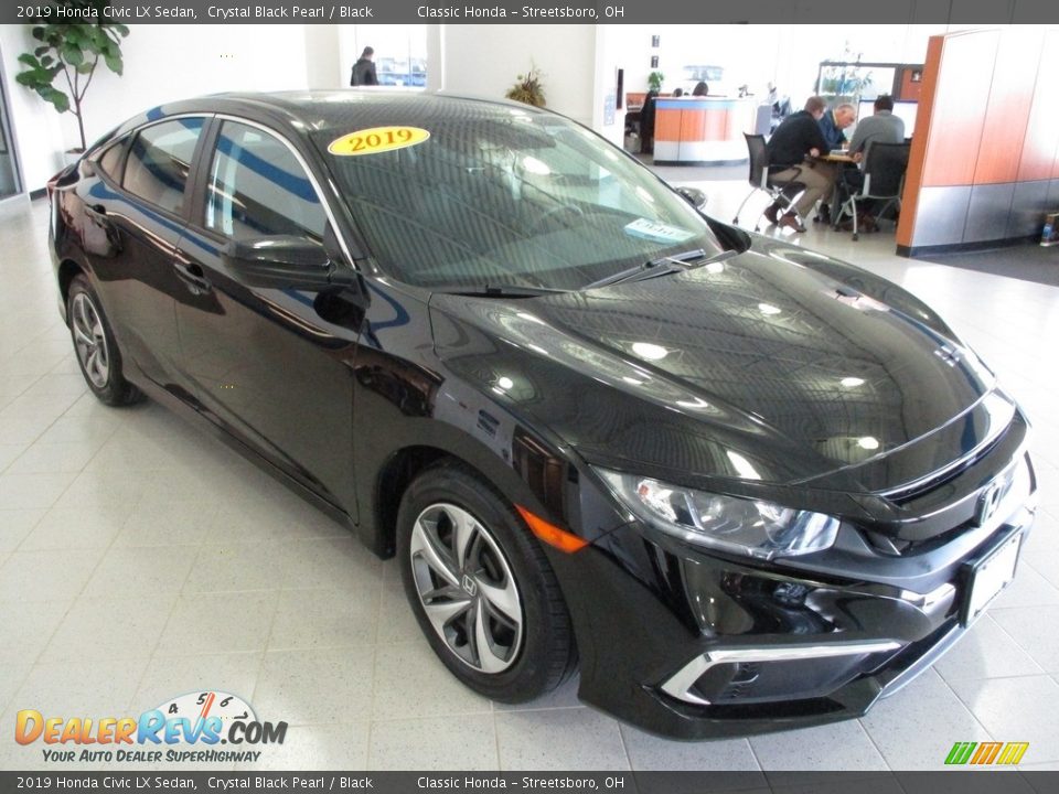 2019 Honda Civic LX Sedan Crystal Black Pearl / Black Photo #3