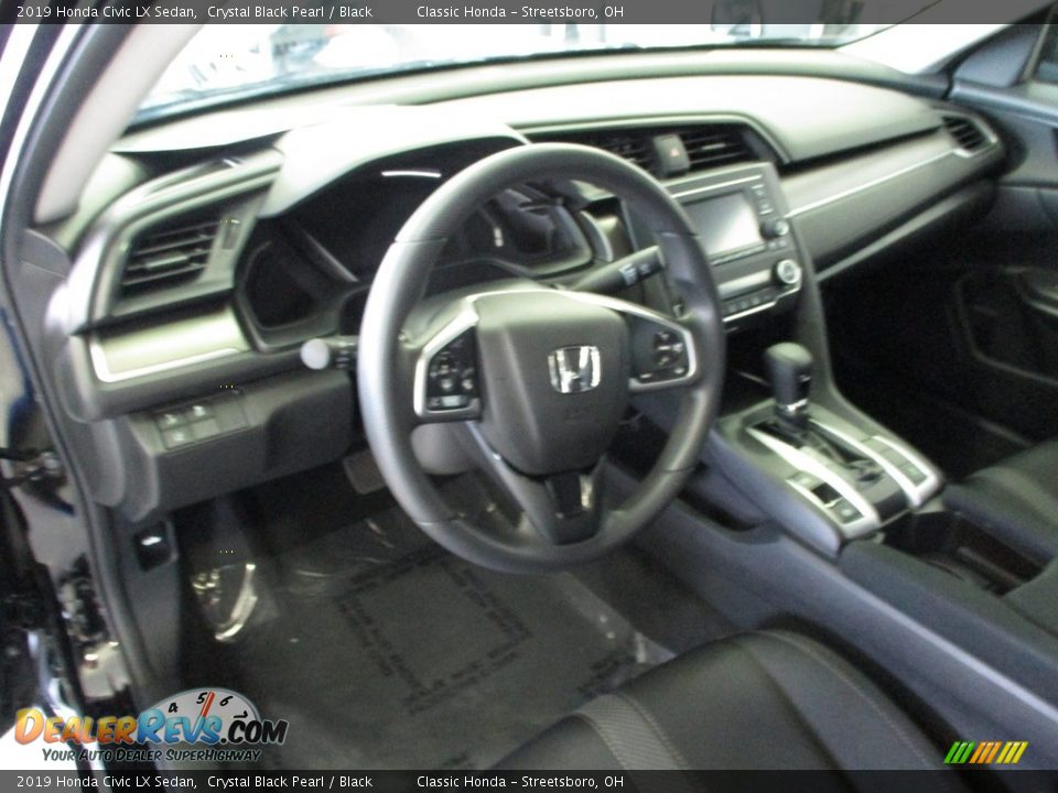 2019 Honda Civic LX Sedan Crystal Black Pearl / Black Photo #28