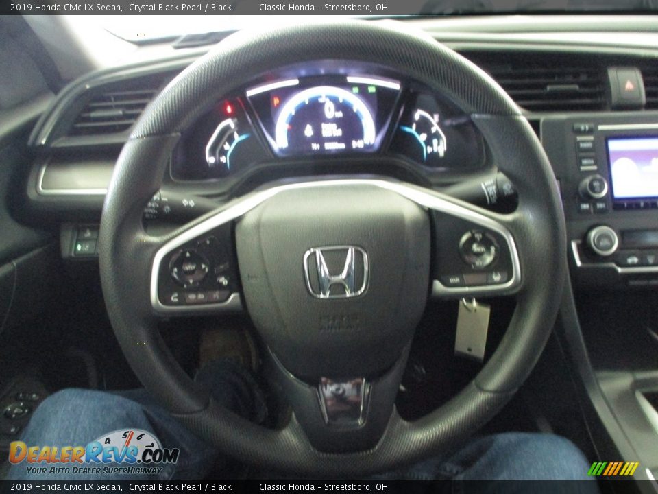2019 Honda Civic LX Sedan Crystal Black Pearl / Black Photo #30