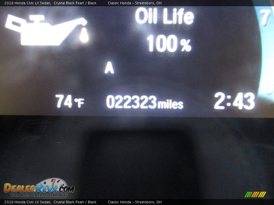 2019 Honda Civic LX Sedan Crystal Black Pearl / Black Photo #31