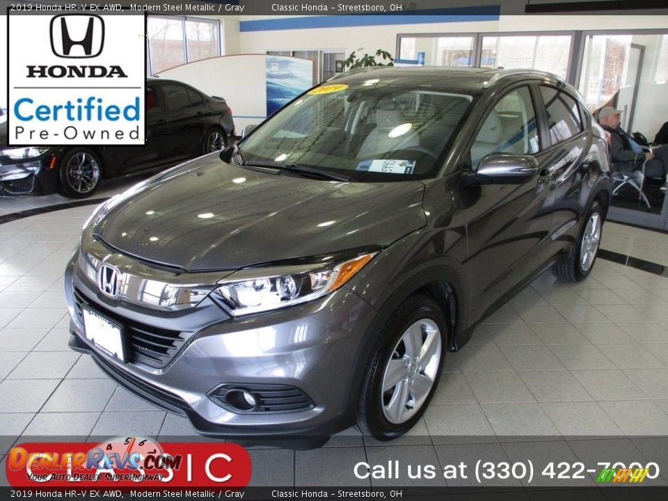 2019 Honda HR-V EX AWD Modern Steel Metallic / Gray Photo #1