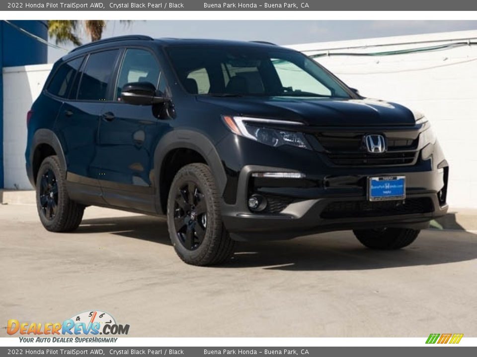 2022 Honda Pilot TrailSport AWD Crystal Black Pearl / Black Photo #1