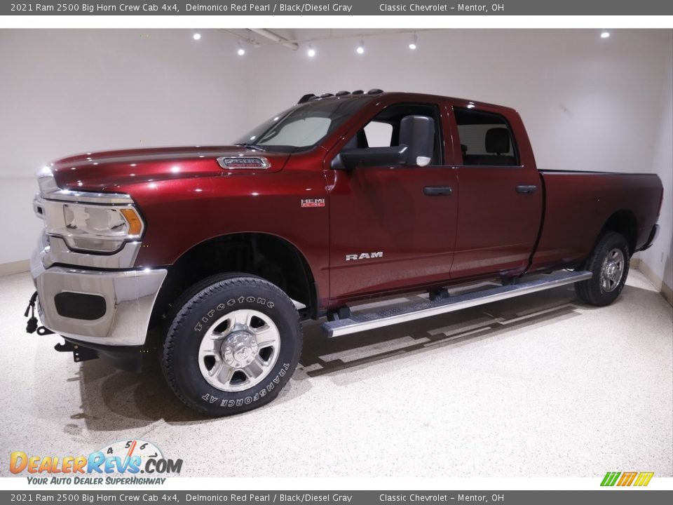 2021 Ram 2500 Big Horn Crew Cab 4x4 Delmonico Red Pearl / Black/Diesel Gray Photo #3