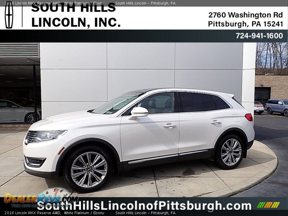 2016 Lincoln MKX Reserve AWD White Platinum / Ebony Photo #1