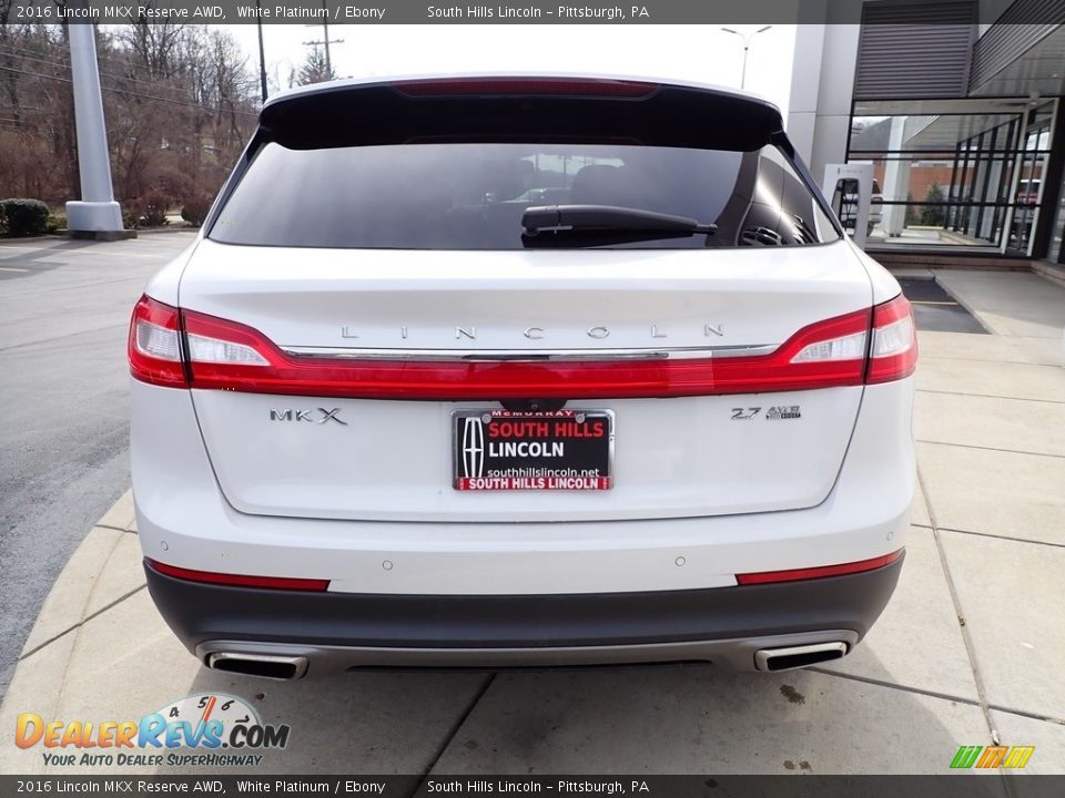 2016 Lincoln MKX Reserve AWD White Platinum / Ebony Photo #4