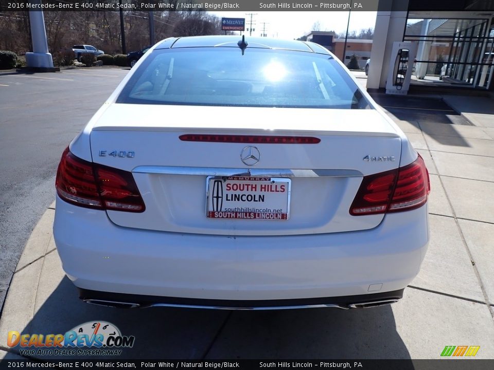 2016 Mercedes-Benz E 400 4Matic Sedan Polar White / Natural Beige/Black Photo #4