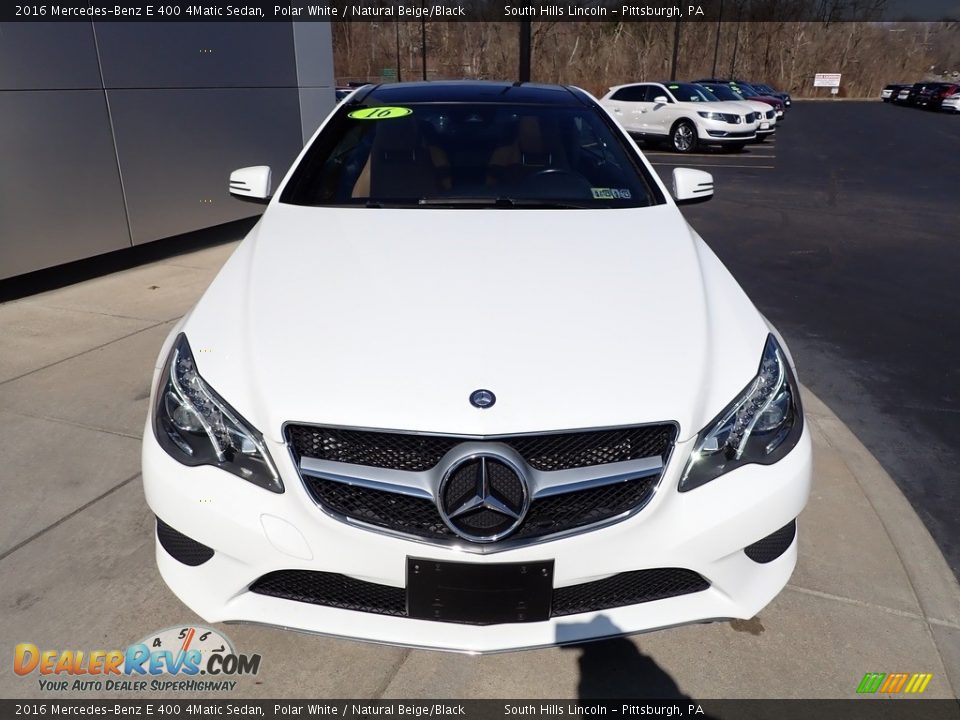 2016 Mercedes-Benz E 400 4Matic Sedan Polar White / Natural Beige/Black Photo #9