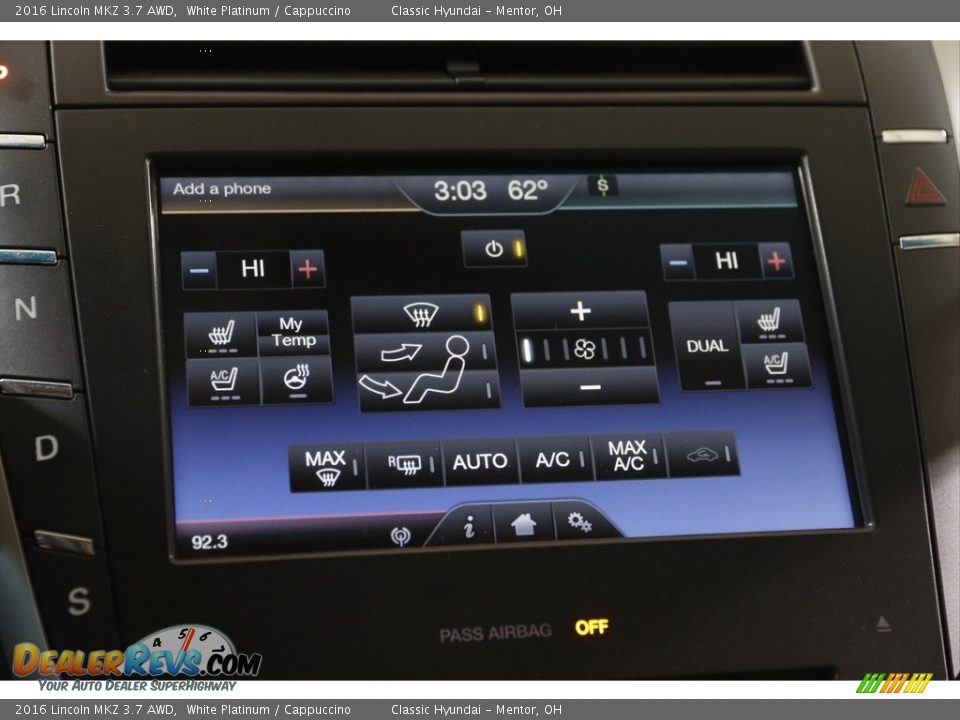Controls of 2016 Lincoln MKZ 3.7 AWD Photo #14