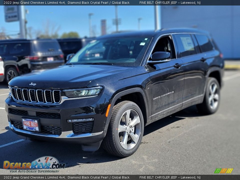 2022 Jeep Grand Cherokee L Limited 4x4 Diamond Black Crystal Pearl / Global Black Photo #1