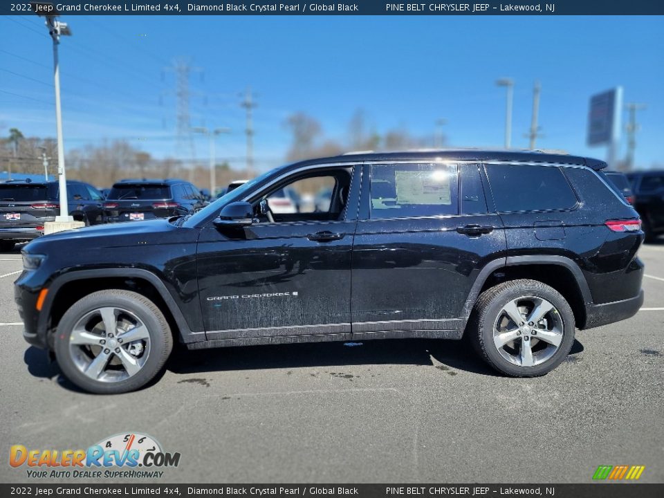 2022 Jeep Grand Cherokee L Limited 4x4 Diamond Black Crystal Pearl / Global Black Photo #3