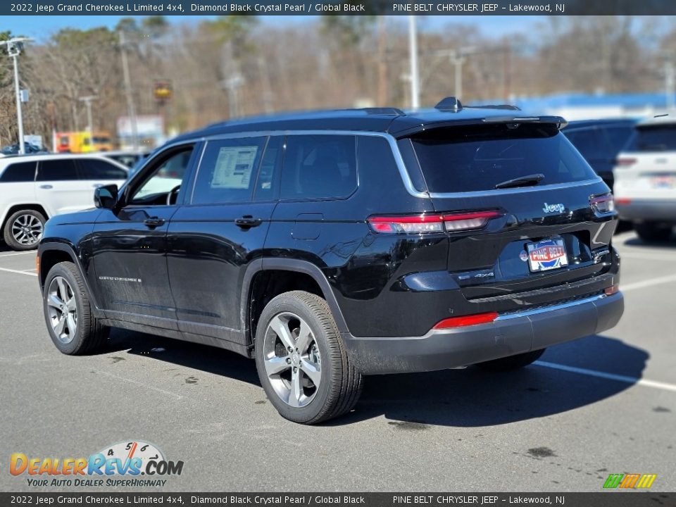 2022 Jeep Grand Cherokee L Limited 4x4 Diamond Black Crystal Pearl / Global Black Photo #4