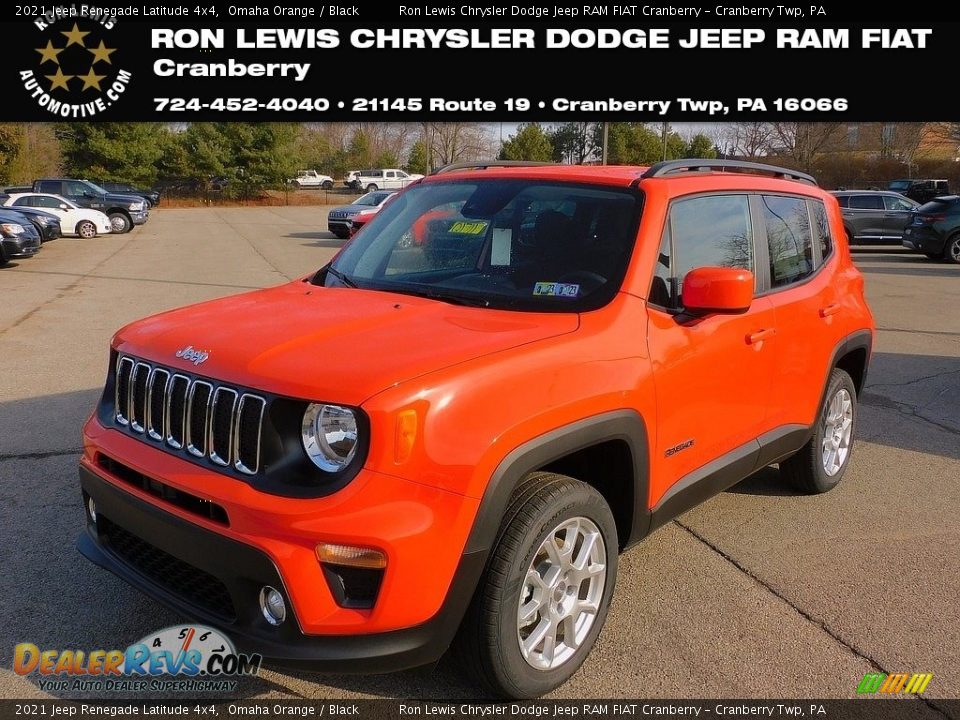 2021 Jeep Renegade Latitude 4x4 Omaha Orange / Black Photo #1