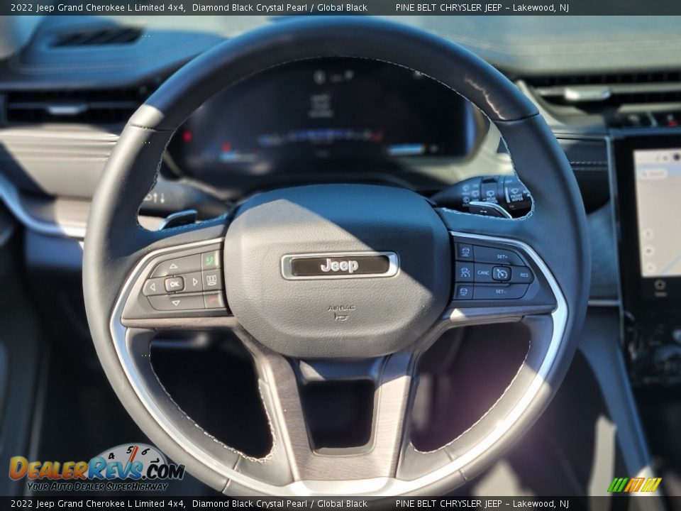 2022 Jeep Grand Cherokee L Limited 4x4 Diamond Black Crystal Pearl / Global Black Photo #10