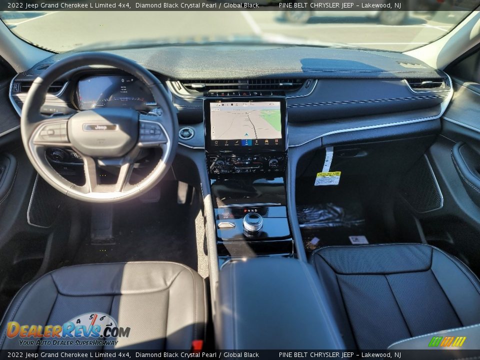 2022 Jeep Grand Cherokee L Limited 4x4 Diamond Black Crystal Pearl / Global Black Photo #11