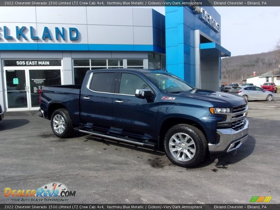 2022 Chevrolet Silverado 1500 Limited LTZ Crew Cab 4x4 Northsky Blue Metallic / Gideon/­Very Dark Atmosphere Photo #1