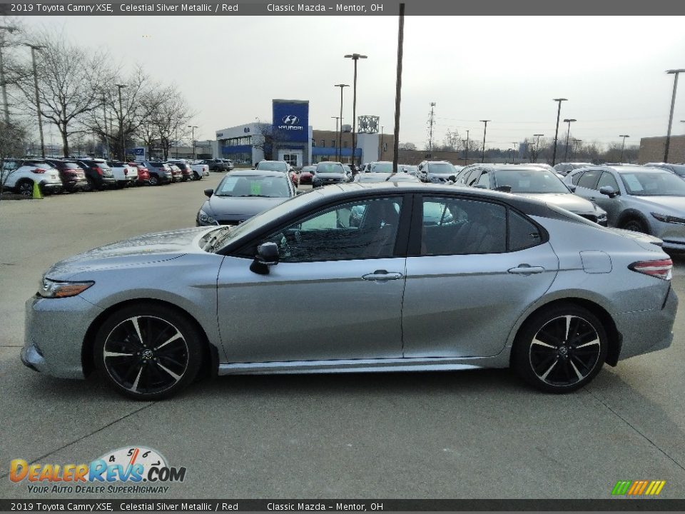 2019 Toyota Camry XSE Celestial Silver Metallic / Red Photo #2