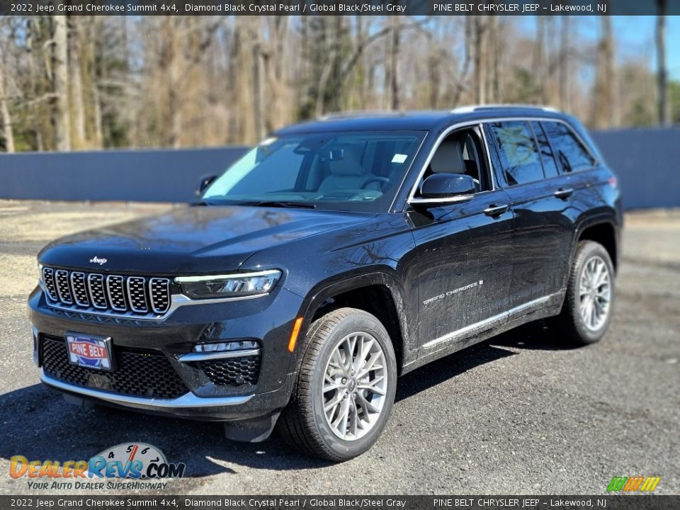 2022 Jeep Grand Cherokee Summit 4x4 Diamond Black Crystal Pearl / Global Black/Steel Gray Photo #1