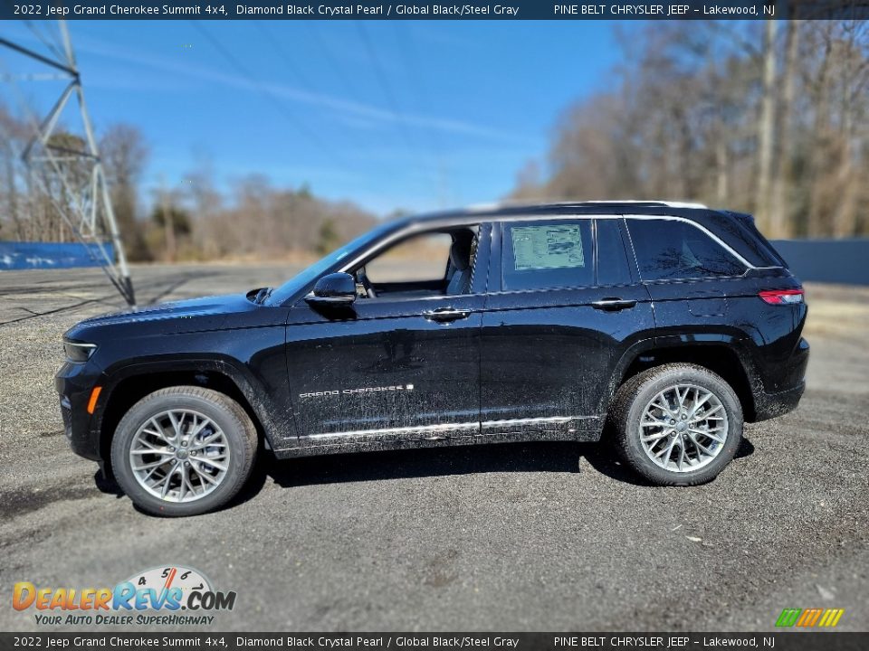 2022 Jeep Grand Cherokee Summit 4x4 Diamond Black Crystal Pearl / Global Black/Steel Gray Photo #3