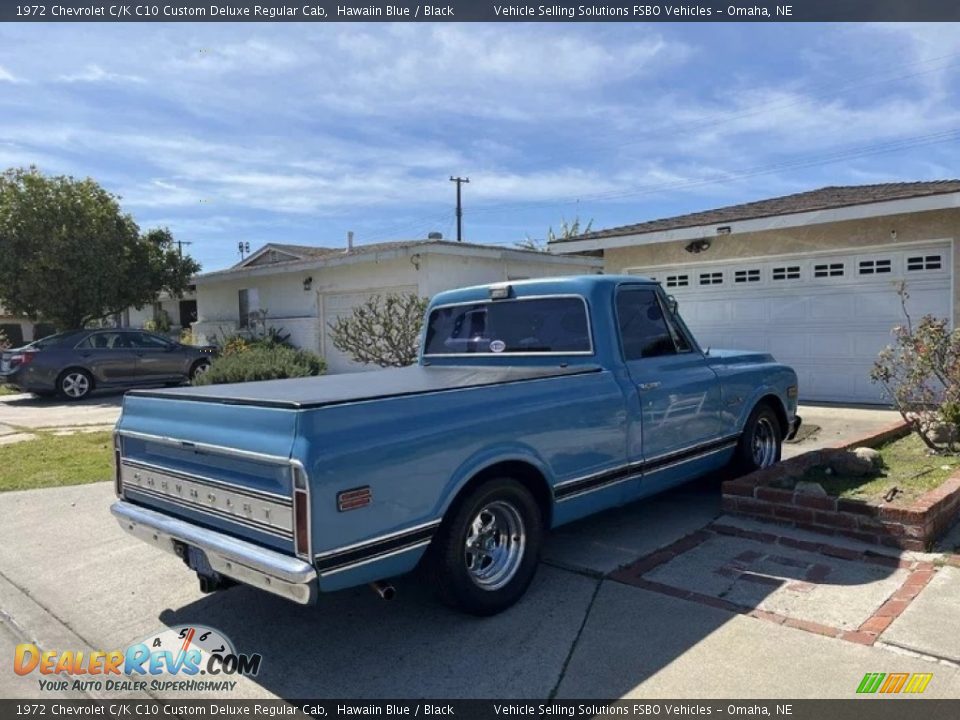 1972 Chevrolet C/K C10 Custom Deluxe Regular Cab Hawaiin Blue / Black Photo #8