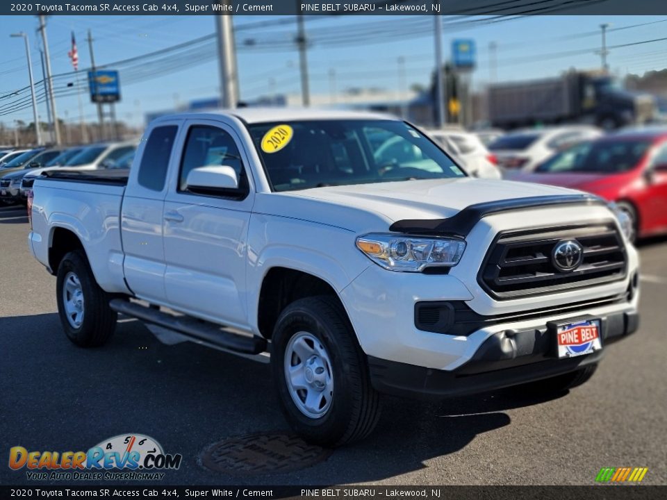 2020 Toyota Tacoma SR Access Cab 4x4 Super White / Cement Photo #12