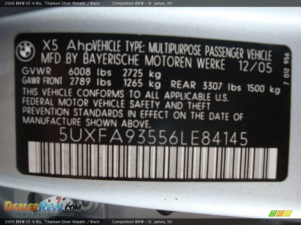 2006 BMW X5 4.8is Titanium Silver Metallic / Black Photo #15