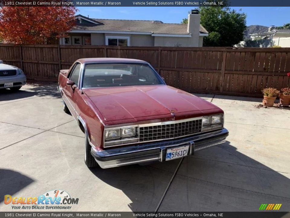 1981 Chevrolet El Camino Royal Knight Maroon Metallic / Maroon Photo #12