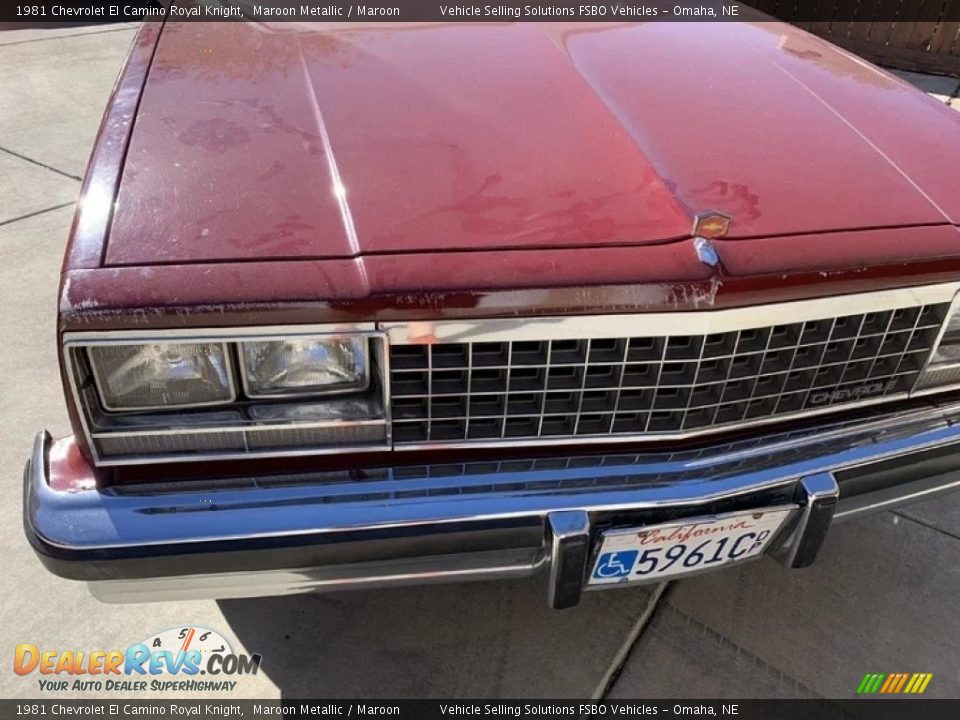 1981 Chevrolet El Camino Royal Knight Maroon Metallic / Maroon Photo #13