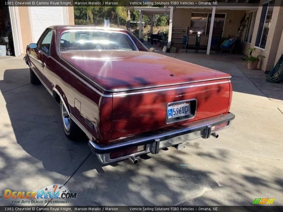 1981 Chevrolet El Camino Royal Knight Maroon Metallic / Maroon Photo #16