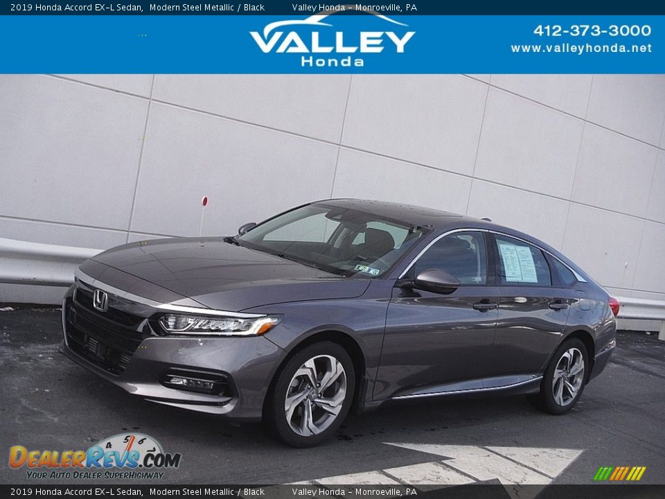 2019 Honda Accord EX-L Sedan Modern Steel Metallic / Black Photo #1