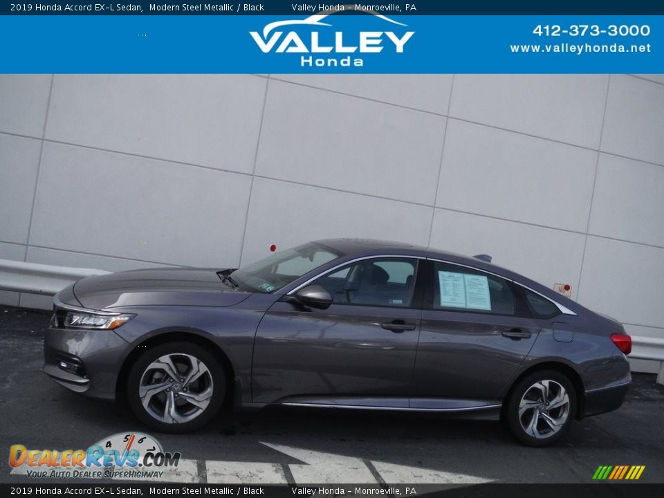 2019 Honda Accord EX-L Sedan Modern Steel Metallic / Black Photo #2