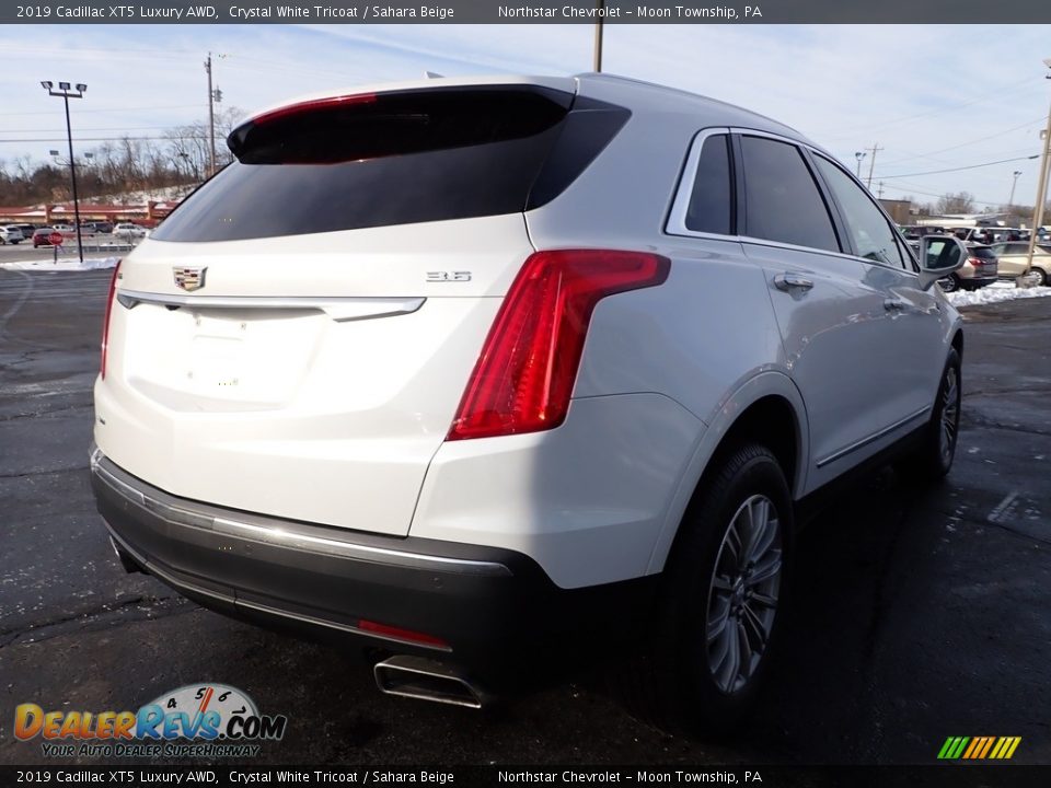 2019 Cadillac XT5 Luxury AWD Crystal White Tricoat / Sahara Beige Photo #8