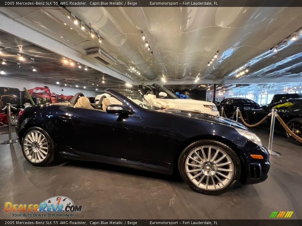 Capri Blue Metallic 2005 Mercedes-Benz SLK 55 AMG Roadster Photo #5