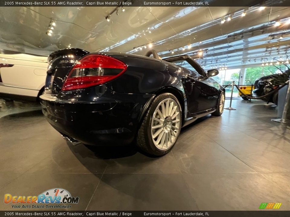 2005 Mercedes-Benz SLK 55 AMG Roadster Capri Blue Metallic / Beige Photo #6