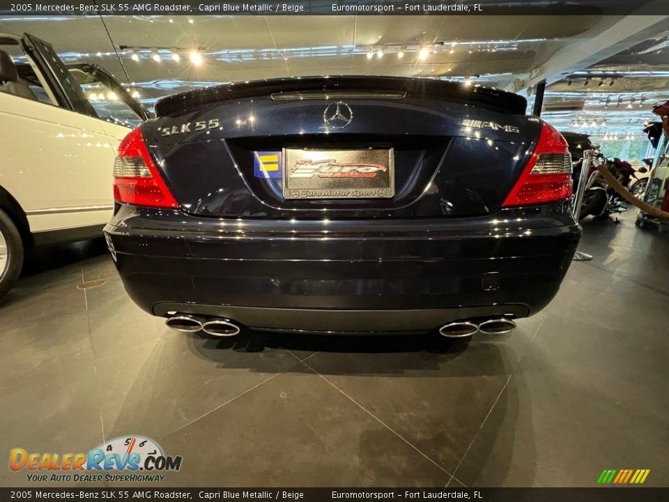 2005 Mercedes-Benz SLK 55 AMG Roadster Capri Blue Metallic / Beige Photo #12