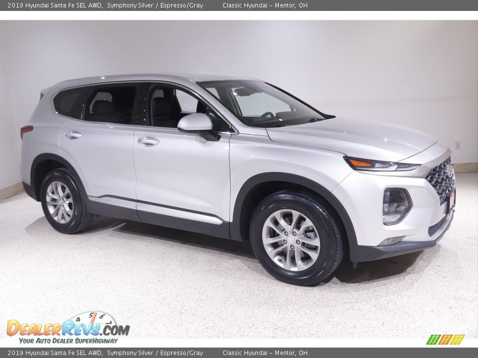 2019 Hyundai Santa Fe SEL AWD Symphony Silver / Espresso/Gray Photo #1