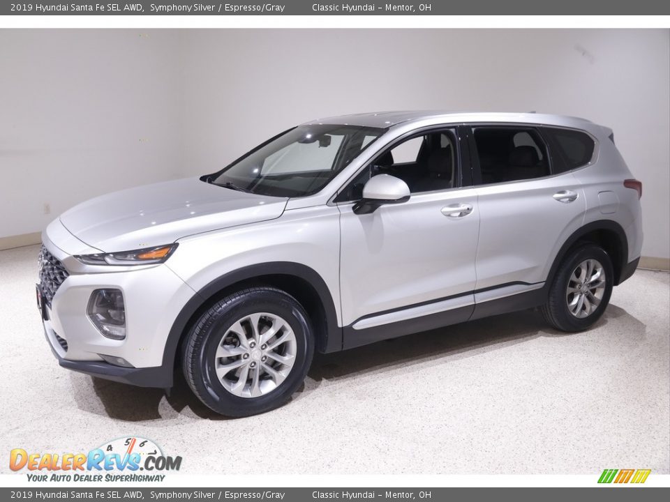 2019 Hyundai Santa Fe SEL AWD Symphony Silver / Espresso/Gray Photo #3