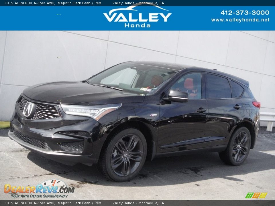 2019 Acura RDX A-Spec AWD Majestic Black Pearl / Red Photo #1