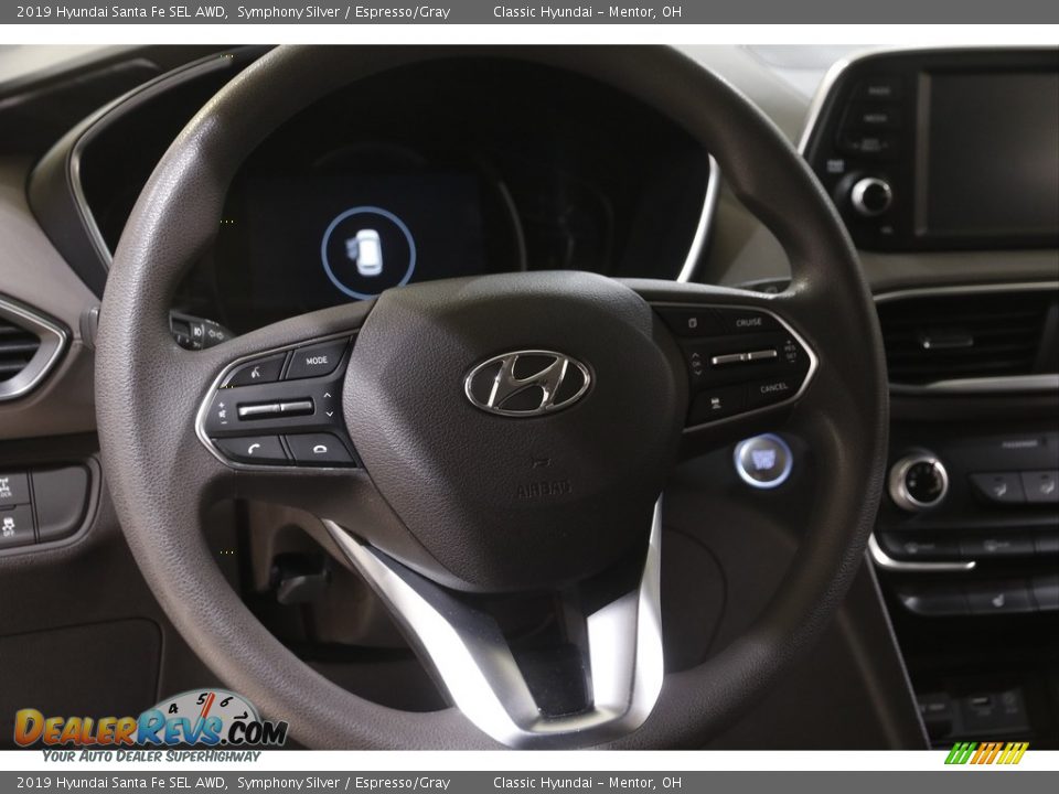 2019 Hyundai Santa Fe SEL AWD Symphony Silver / Espresso/Gray Photo #7