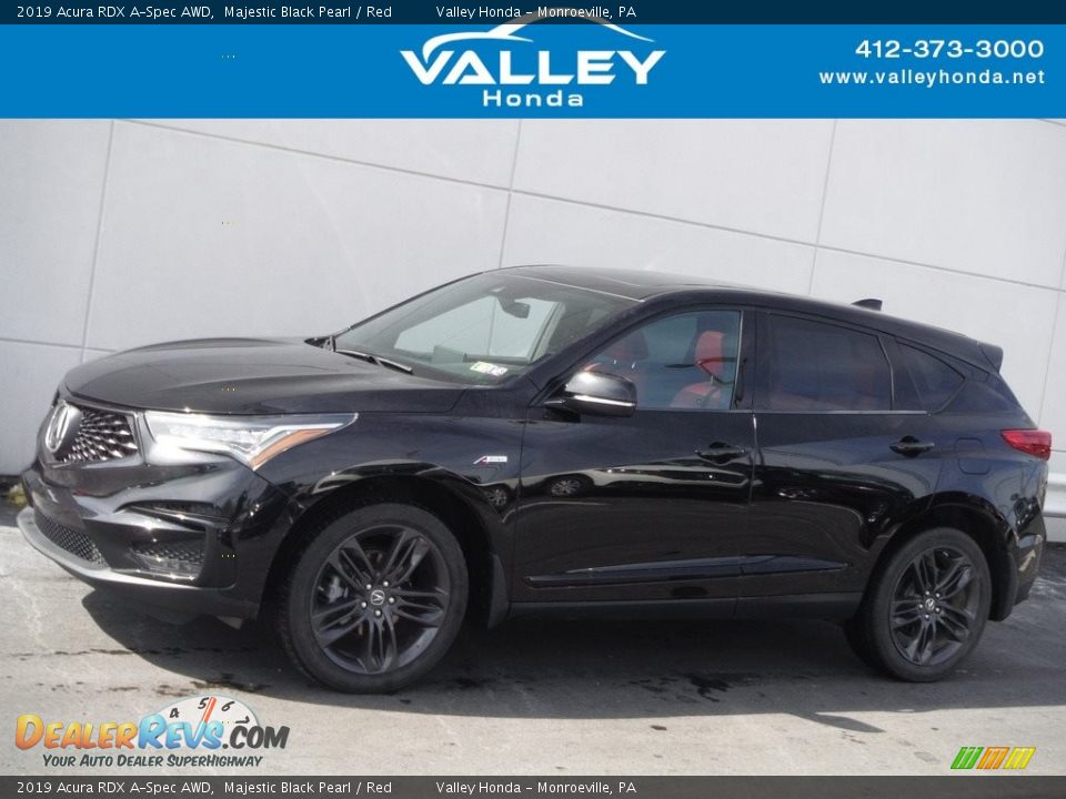 2019 Acura RDX A-Spec AWD Majestic Black Pearl / Red Photo #2