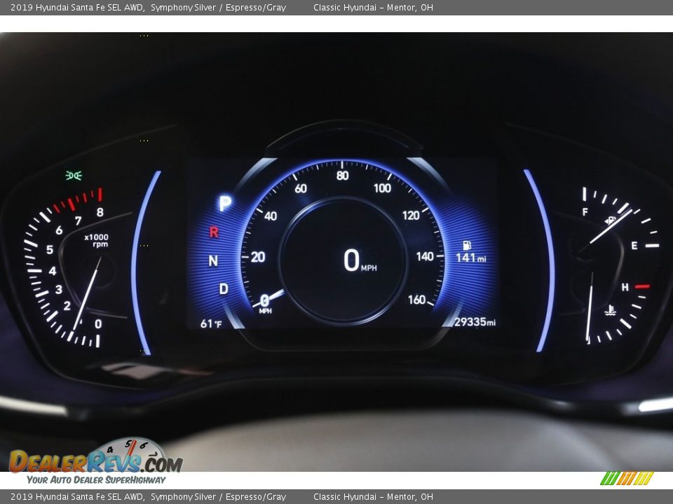 2019 Hyundai Santa Fe SEL AWD Symphony Silver / Espresso/Gray Photo #8