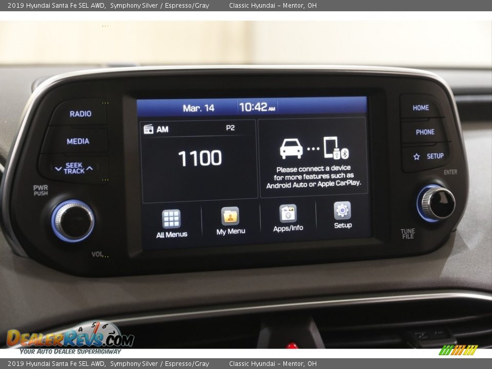 2019 Hyundai Santa Fe SEL AWD Symphony Silver / Espresso/Gray Photo #10