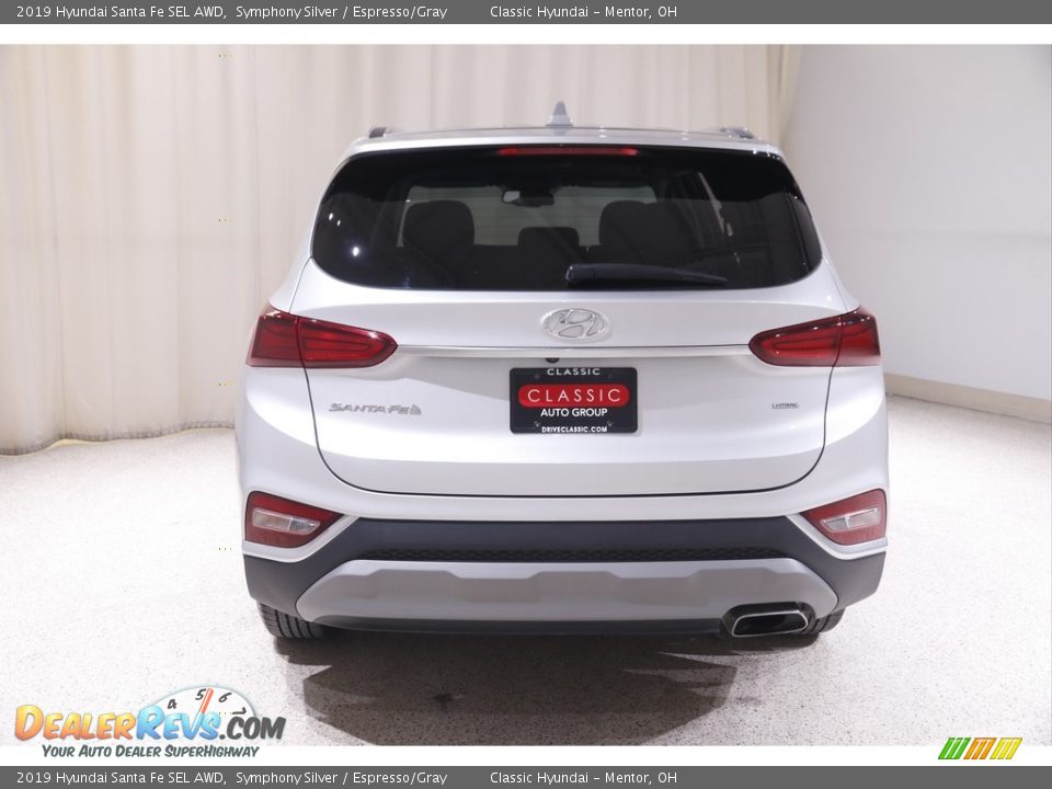 2019 Hyundai Santa Fe SEL AWD Symphony Silver / Espresso/Gray Photo #17